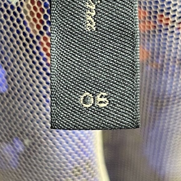 BCBGMaxazria Jillyan Larkspur Blue Lace Overlay Nude Lining Coquette Dress Sz 6 - Picture 8 of 9